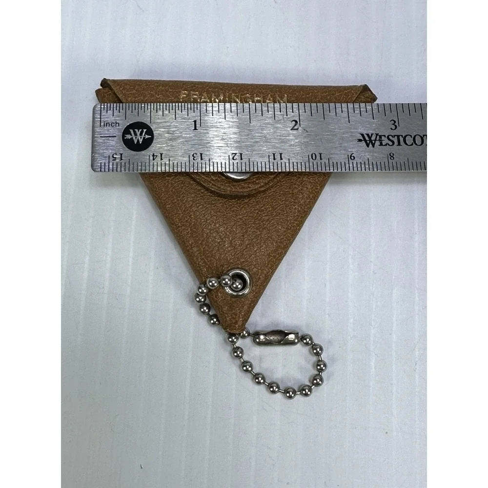 Vintage Leather Key Chain Coin Holder Framingham Co Operative Bank